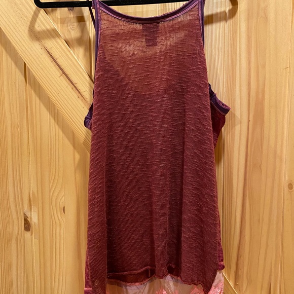 Daytrip boho knit top with faux buttons and lace accents. Size L. PTP 18” - Picture 2 of 10